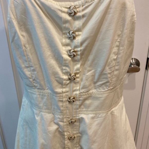 EShakti Cream dress with side zipper & pockets - Picture 2 of 11